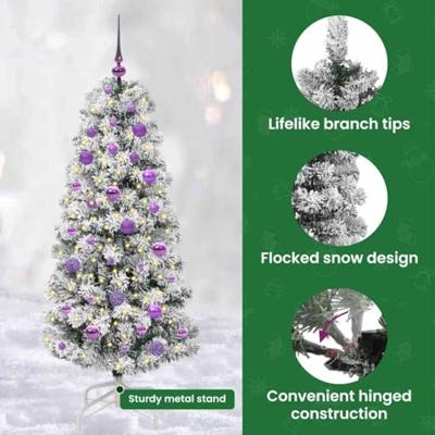 VidaXL Kunstmatige inklapbare kerstboom groen en wit 150 cm