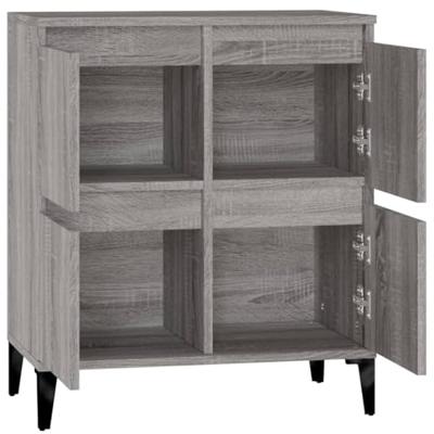 Dressoir 60x30x75 cm bewerkt hout grijs sonoma eikenkleurig