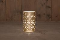 Cylinder Glass Matt Gold With Stars 10 x 15 cm en 8Led Warm Anna's Collection - Annas collection - thumbnail