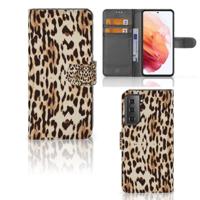 Samsung Galaxy S21 | Telefoonhoesje | Met pasjeshouder | Leopard - thumbnail