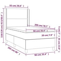 Boxspring met matras en LED stof donkerbruin 80x200 cm - thumbnail