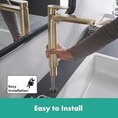Hansgrohe Talis e 1-gr wastafelmkr 240 zo/afvoer brushed bronze 71717140
