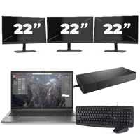 HP ZBook Firefly 15 G7 - Intel Core i7-10e Generatie - 15 inch - 8GB RAM - 256GB SSD - Windows 11 + 3x 22 inch Monitor - thumbnail