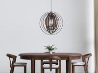 Trio HanglampBoolan donker houtbruin - 305900126 - thumbnail