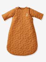 Gewatteerde slaapzak met afritsbare mouwen NUITS DE RÊVE van biologisch katoengaas*. karamel - thumbnail