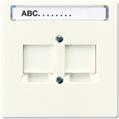 Jung LS990 RJ45 inbouwset met draagframe en inzetplaat (excl. connectoren) creme