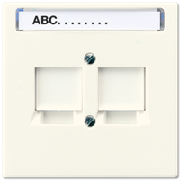 Jung LS990 RJ45 inbouwset met draagframe en inzetplaat (excl. connectoren) creme - thumbnail