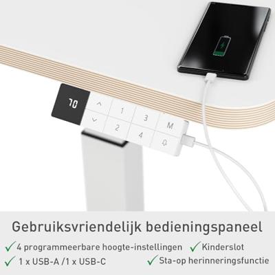 Leitz Ergo Zit/Sta bureau, klein, elektrisch, op voet - thumbnail