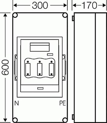 Hensel 2000191 Zekeringhouder Afmeting zekering: 2 3-polig 400 A 800 V