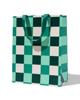 HEMA Cadeautas groen geblokt (goud) - thumbnail