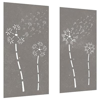 VidaXL Wanddecoratie tuin 2 st bloemenontwerp 105x55 cm cortenstaal VidaXL Wanddecoratie tuin 2 st bloemenontwerp 105x55 cm cortenstaal