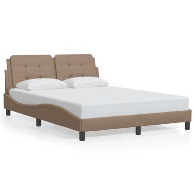 Bedframe met hoofdbord kunstleer cappuccinokleurig 120x200 cm