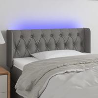 Hoofdbord LED 103x16x78/88 cm stof donkergrijs - thumbnail
