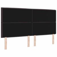 LED Hoofdbord met LED-striplichten Donkerbruin 180 cm Polyester - thumbnail