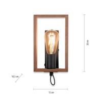 Just Light Landelijke wandlampFranky 1-lichts - 15654-18 - thumbnail