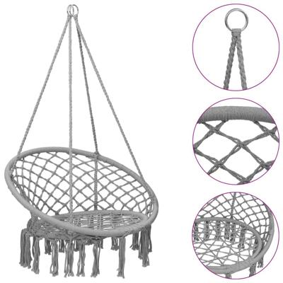 VidaXL Hangstoel 80 cm grijs