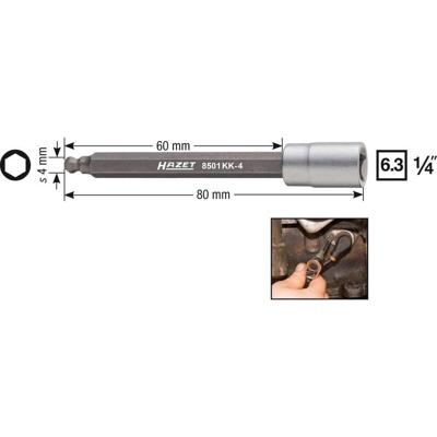 Hazet 8501KK-4 Dopsleutel-bitinzet 1/4 (6.3 mm)