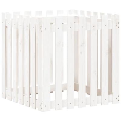 Plantenbak met hekontwerp 70x70x70 cm massief grenenhout wit Plantenbak met hekontwerp 70x70x70 cm massief grenenhout wit