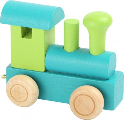 Small Foot - houten lettertrein locomotief groen - 12 stuks