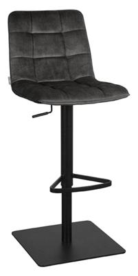LABEL51 Draaibare Barkruk 'Juul' Velvet, kleur Antraciet (zithoogte 55-81cm)