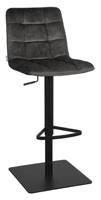 LABEL51 Draaibare Barkruk 'Juul' Velvet, kleur Antraciet (zithoogte 55-81cm) - thumbnail