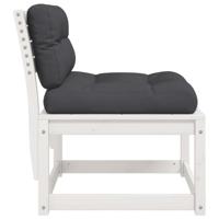 Tuinbank met kussens massief grenenhout wit - thumbnail