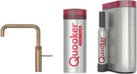 Quooker Fusion Square messing patina met PRO3 boiler en CUBE reservoir 5-in-1 kokend water kraan - thumbnail