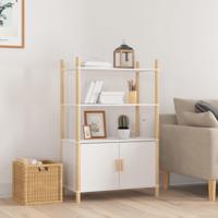 Hoge kast 80x40x121 cm bewerkt hout wit - thumbnail