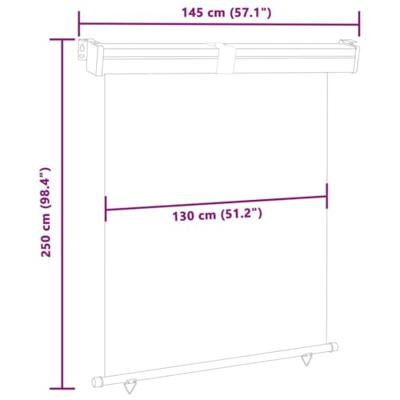 VidaXL Balkonscherm 145x250 cm zwart