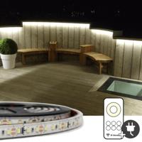 2 meter helder wit led strip voor buiten complete set - thumbnail