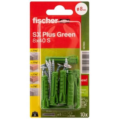 Fischer 567864 SX Plus Green Spreidplug 40 mm 8 mm 10 stuk(s)