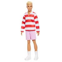 Barbie - Ken Fashionistas-pop met rood gestreepte top en korte broek - Barbie - HYV01 - thumbnail