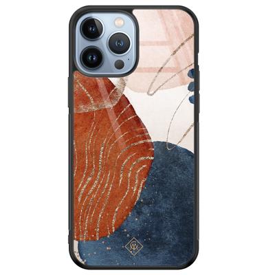 iPhone 13 Pro Max glazen hardcase - Abstract terracotta
