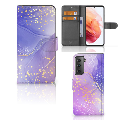 Hoesje voor Samsung Galaxy S21 Watercolor Paars