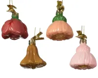 Kersthanger glas bloem 5.5x5.5x6cm - 1 stuk - thumbnail