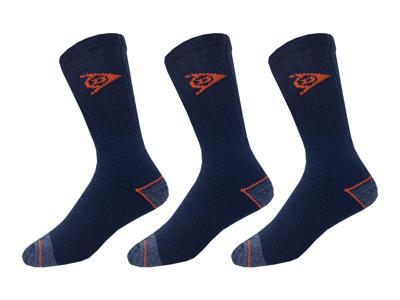 DUNLOP 3 paar werksokken (Zwart, 43-46)