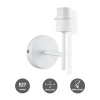 Home Sweet Home - Wandlamp Mati voor lampenkap - Wit - 10/10/18cm - rond - gemaakt van Metaal - geschikt voor E27 LED lichtbron - voor lampenkap met doorsnede max.20cm - thumbnail