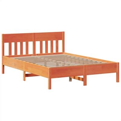 Bedframe zonder matras massief grenenhout wasbruin 160x200 cm