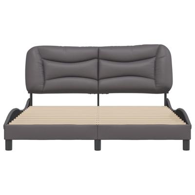 Bedframe zonder matras "Hvar" kunstleer grijs 160x200 cm