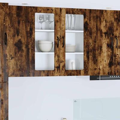 Keukenkast met plank Gerookt eiken 80 x 31 x 80 cm Bewerkt hout