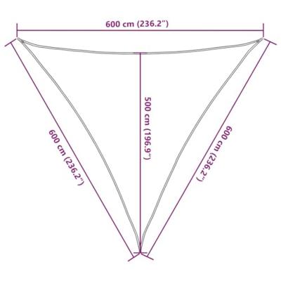 VidaXL Zonnezeil 6x6x6 m 100% polyester oxford lichtgrijs VidaXL Zonnezeil 6x6x6 m 100% polyester oxford lichtgrijs