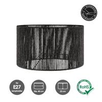 Papieren Woven Lampenkap - Cilindrisch - Black - Moderne stijl - ø40 x 22 cm - E27 fitting - Voor Staand Lamp - Ontworpen voor woonkamer en eetkamer - thumbnail