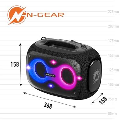 N-GEAR NRG600 - Bluetooth Speaker - Partybox met Verlichting + 2 Microfoons - IPX5 Waterdicht - Zwart