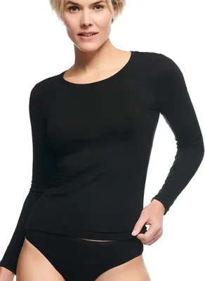 2-pak shirts dames - Lange Mouw - Lara - Bamboe vrouwen ondershirt ronde hals