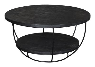 Livingfurn Salontafel 'Norris' Mangohout en staal, 65cm
