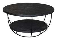 Livingfurn Salontafel 'Norris' Mangohout en staal, 65cm - thumbnail