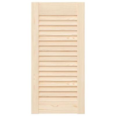 Kastdeuren met lamellen 4 st 61,5x29,5 cm massief grenenhout