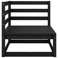 3-delige Loungeset massief grenenhout zwart - thumbnail