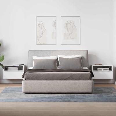 Nachtkastjes 2 st wandgemonteerd 45x26x28,5 cm wit - thumbnail