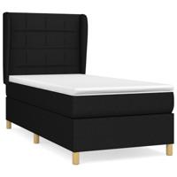 Boxspring met matras stof zwart 90x190 cm - thumbnail